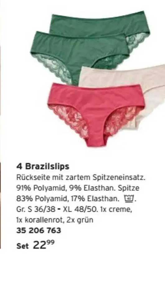 4 Brazil Slips im Set