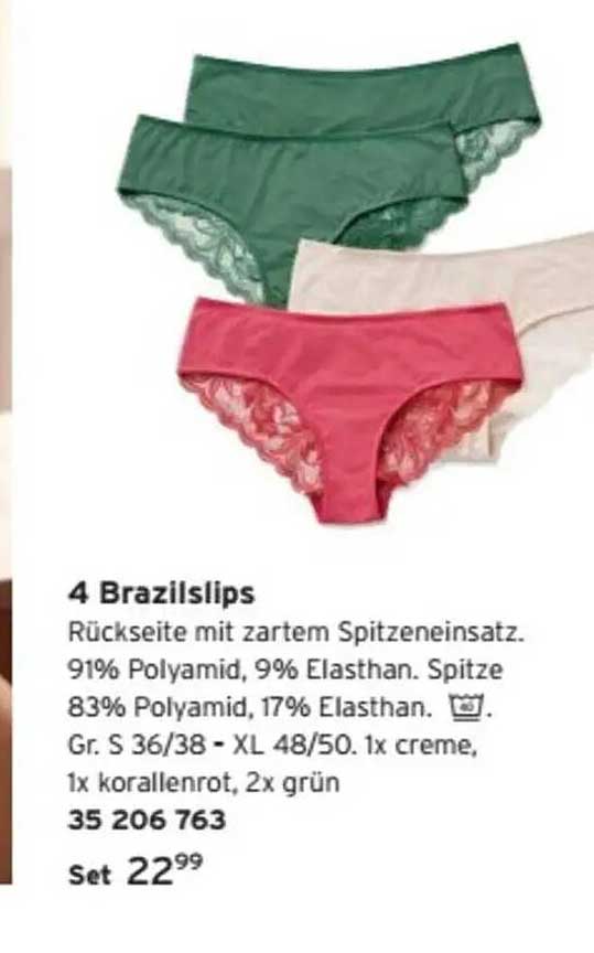4 Brazil Slips im Set