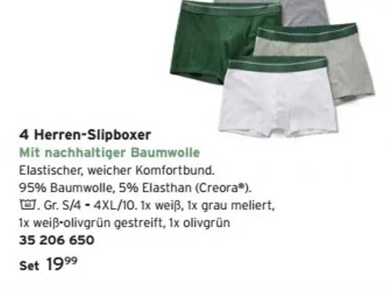4 Herren-Slipboxer mit nachhaltiger Baumwolle