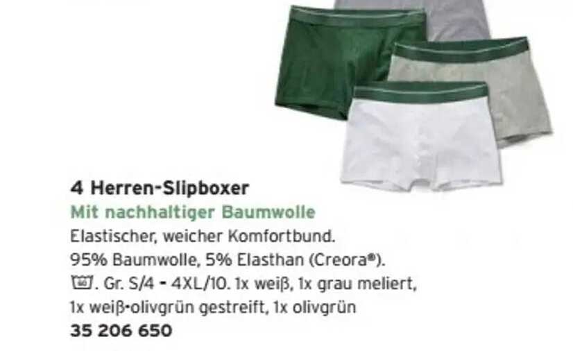 4 Herren-Slipboxer mit nachhaltiger Baumwolle