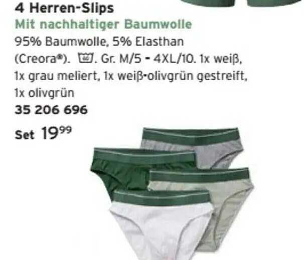 4 Herren-Slips mit nachhaltiger Baumwolle