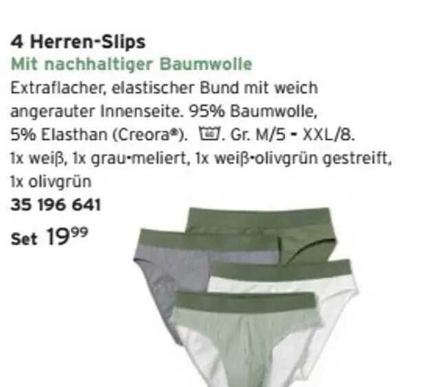 4 Herren-Slips mit nachhaltiger Baumwolle