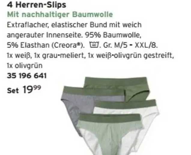 4 Herren-Slips mit nachhaltiger Baumwolle