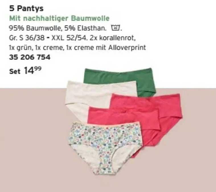 5 Pantys mit nachhaltiger Baumwolle