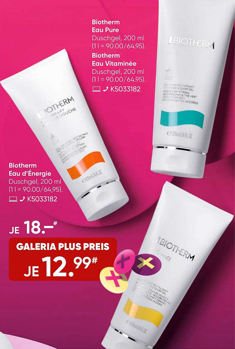 Biotherm Duschgel Eau Pure, Eau Vitaminée und Eau d'Énergie, 200 ml