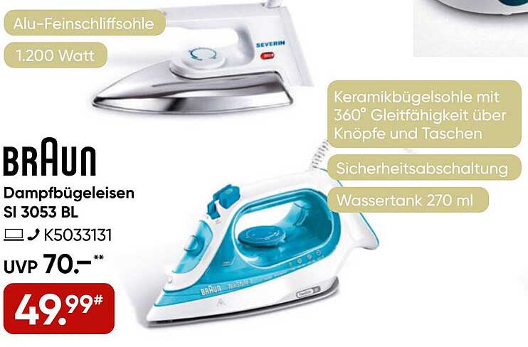 Braun Dampf Bügeleisen SI 3053 BL - Hochwertige Bügeltechnik für Ihr Zuhause