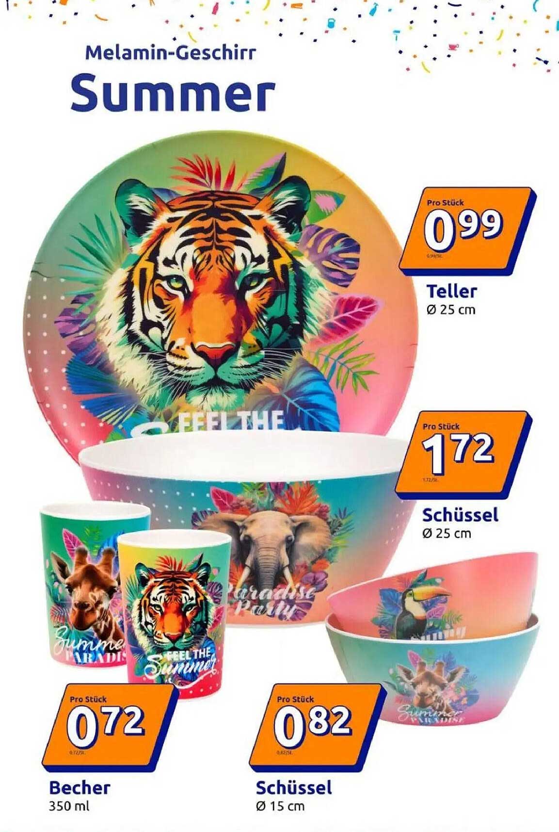 Melamin-Geschirr Set "Summer"