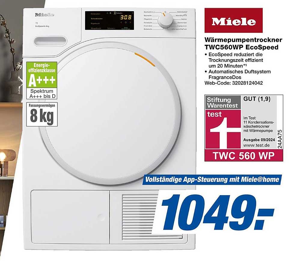 Miele Wärmepumpentrockner TWC 560 WP EcoSpeed