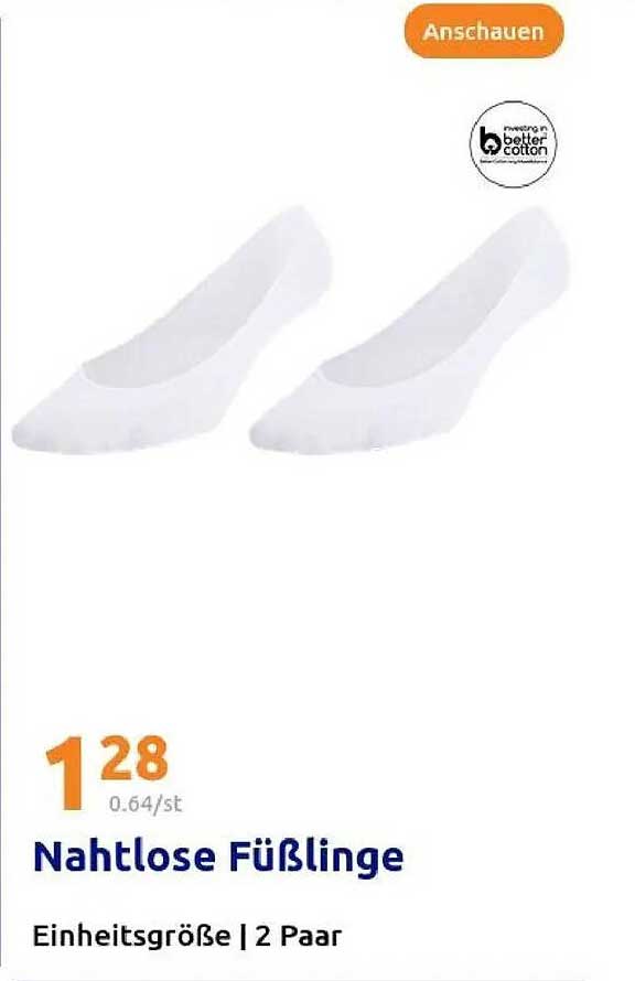 Nahtlose Füßlinge – 2 Paar für nur 1,28 €