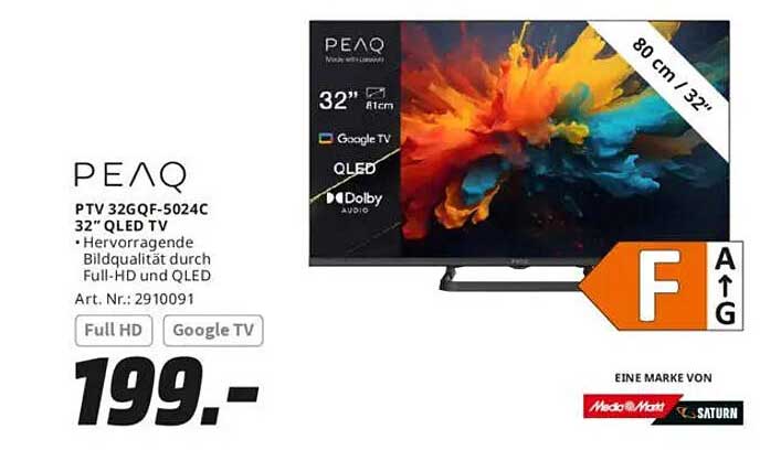 PEAQ 32" QLED TV PTV 32GQF-5024C