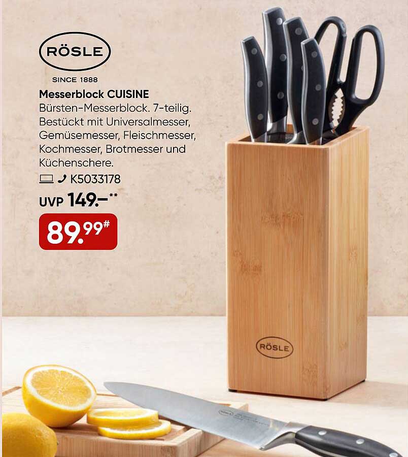 RÖSLE Messerblock CUISINE - 7-teilig