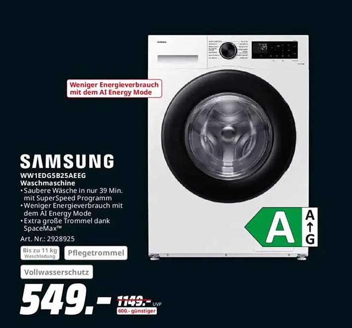 Samsung WW1EDG5B25AEEG Waschmaschine