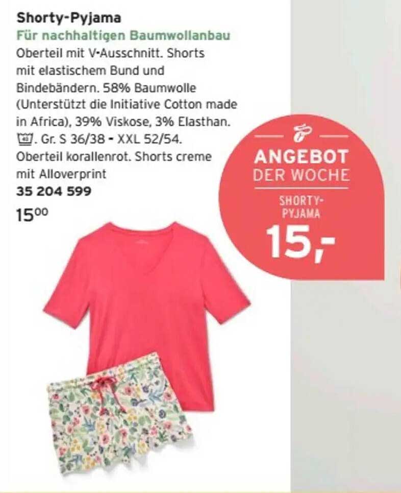 Shorty-Pyjama für nachhaltigen Baumwollbau
