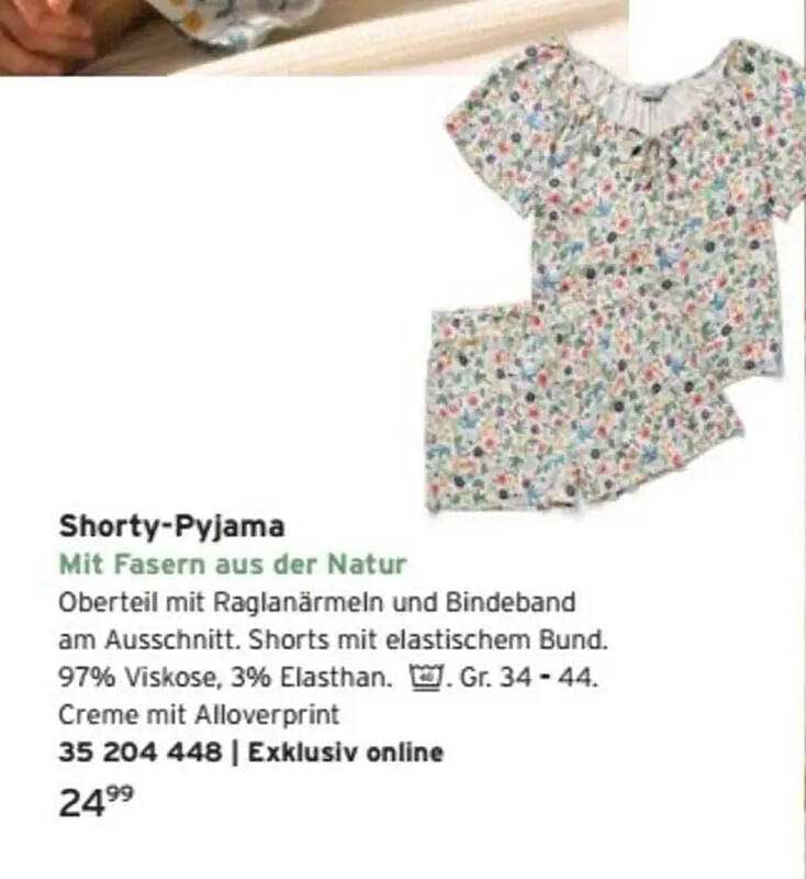 Shorty-Pyjama mit Faser aus der Natur