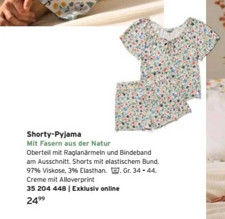 Shorty-Pyjama mit Fasern aus der Natur