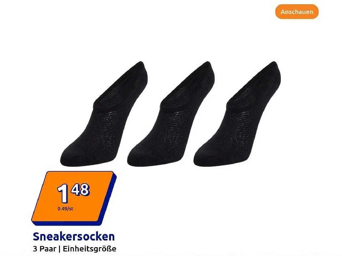 Sneakersocken - 3 Paar | Einheitsgröße