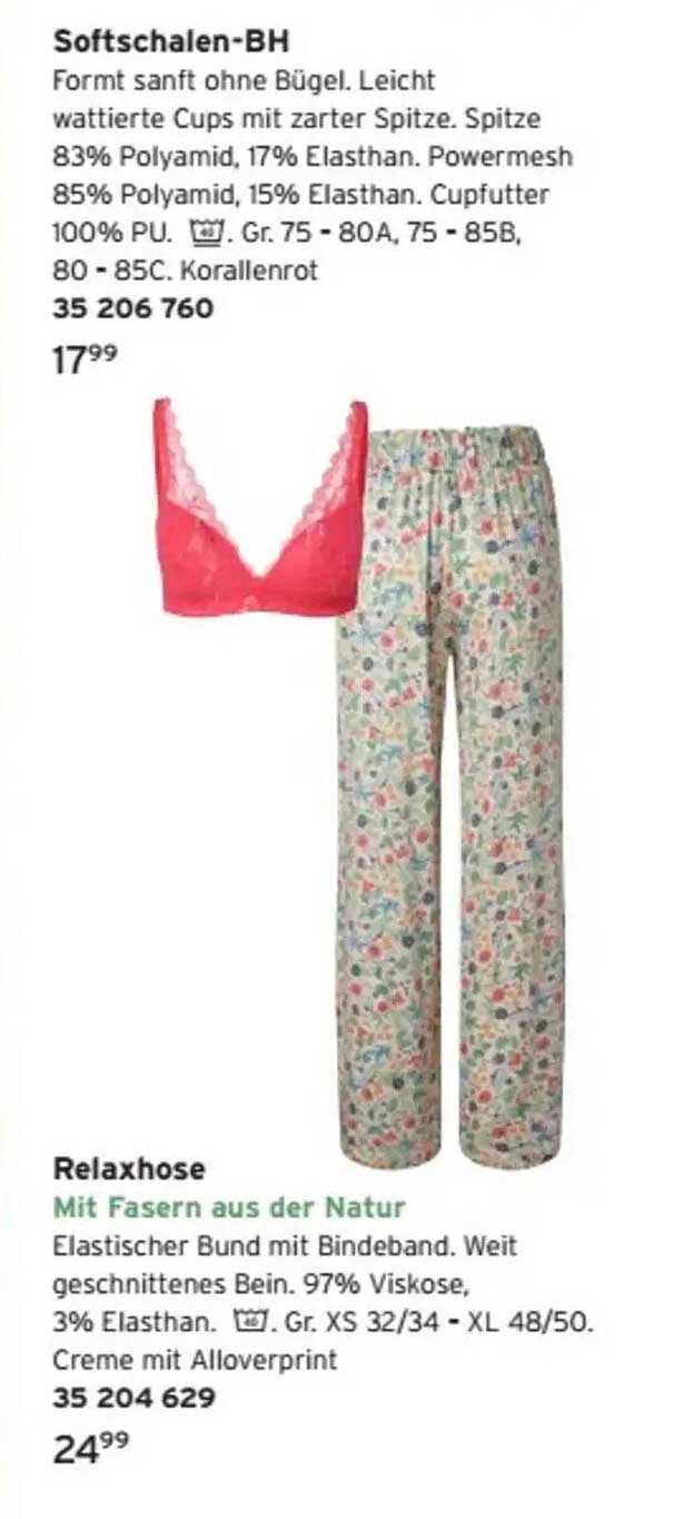 Softschalen-BH und Relaxhose mit Fasern aus der Natur