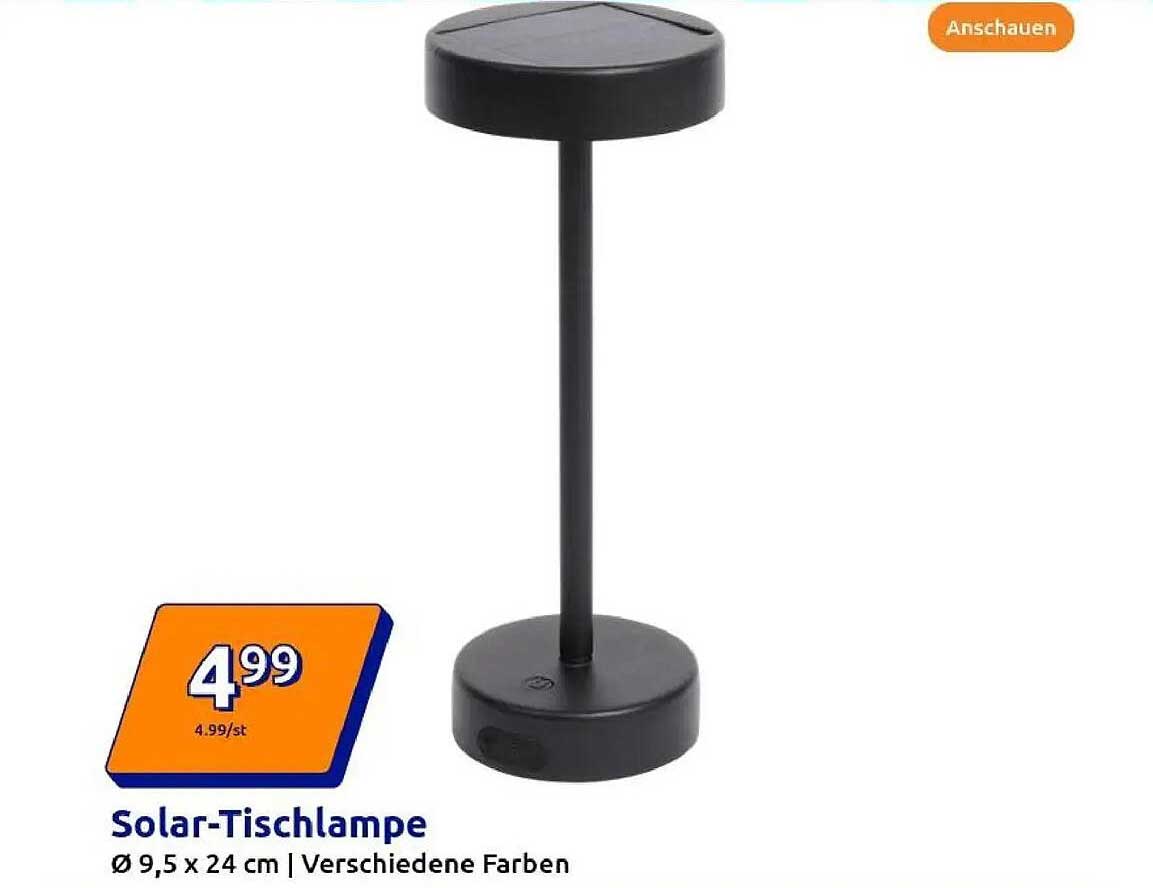 Solar-Tischlampe Ø 9,5 x 24 cm | Verschiedene Farben