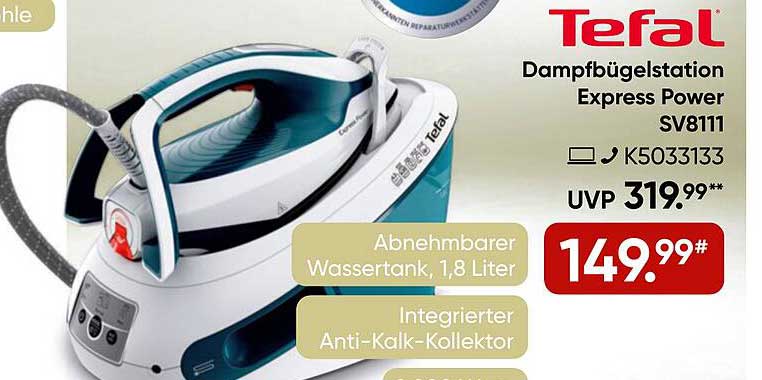 Tefal Dampf bügelstation Express Power SV8111
