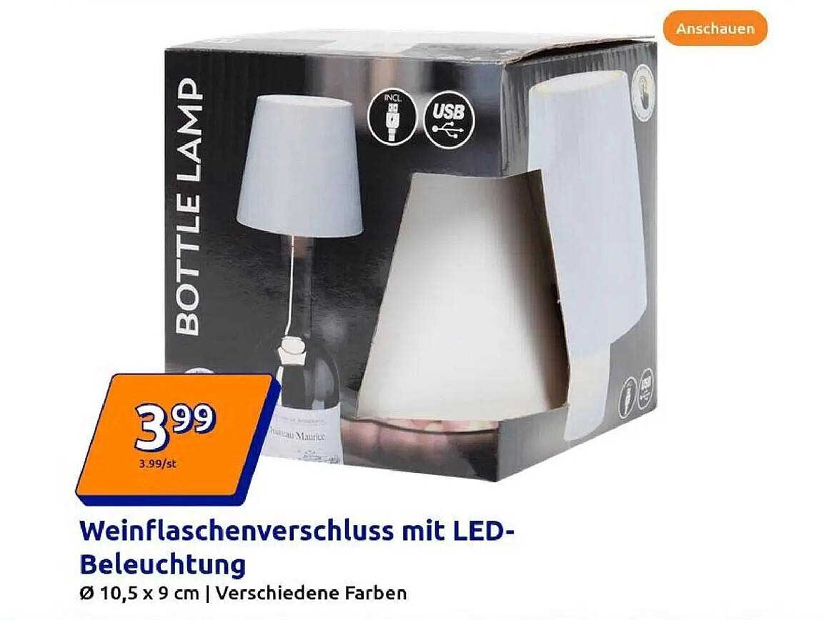 Weinflaschenverschluss mit LED-Beleuchtung