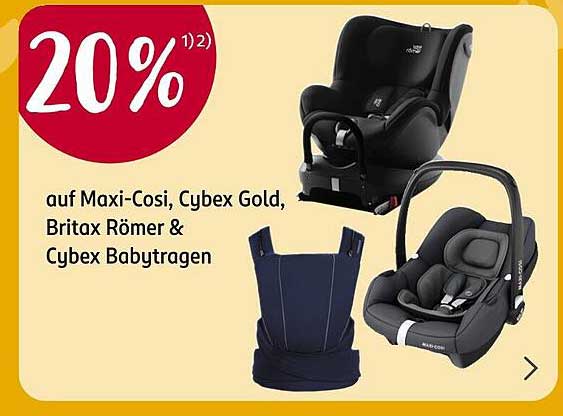 20% auf Maxi-Cosi, Cybex Gold, Britax Römer & Cybex Babytragen