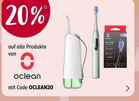 20% Rabatt auf alle Produkte von Oclean