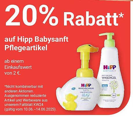 20% Rabatt auf Hipp Babysanft Pflegeartikel