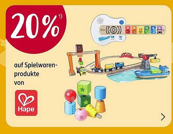 20% Rabatt auf Spielwarenprodukte von Hape