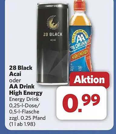 28 Black Acai oder AA Drink High Energy