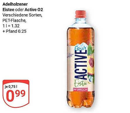Adelholzener Eistee oder Active O2 - Verschiedene Sorten, PET-Flasche