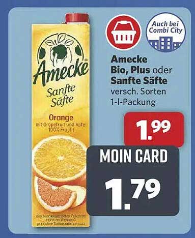 Amecke Bio, Plus oder Sanfte Säfte 1-L-Paket – Orange