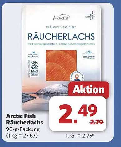 Arctic Fish Räucherlachs 90-g-Packung
