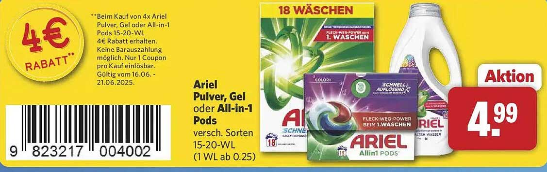 Ariel Pulver, Gel oder All-in-1 Pods – Verschiedene Sorten