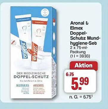 Aronal & Elmex Doppel-Schutz Mundhygiene-Set 2 x 75-ml-Packung