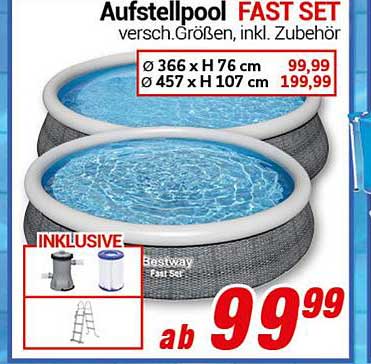 Aufstellpool FAST SET - verschiedene Größen, inkl. Zubehör
