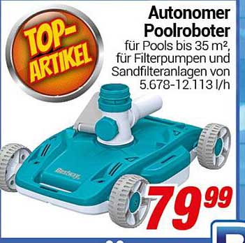 Autonomer Poolroboter für Pools bis 35 m²