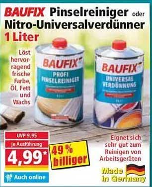 BAUFIX Pinsereiniger oder Nitro-Universalverdünner 1 Liter
