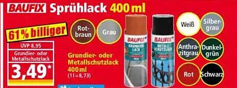 BAUFIX Sprühlack 400 ml - Grundier- oder Metallschutzlack