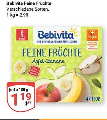 Bebivita Feine Früchte - Apfel-Banane