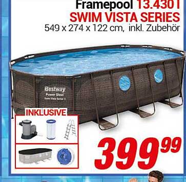 Bestway Framepool Swim Vista Series 549 x 274 x 122 cm, inkl. Zubehör