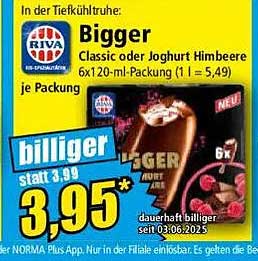 Bigger Classic oder Joghurt Himbeere 6x120-ml-Packung