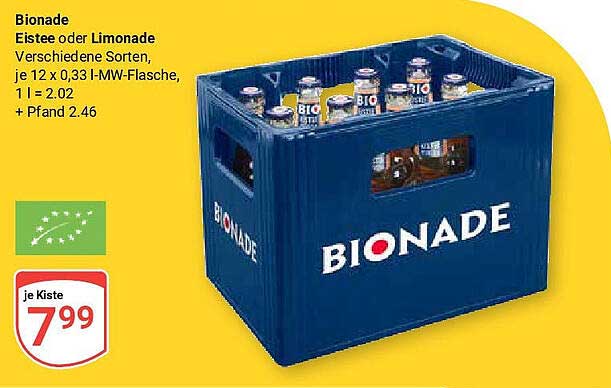 Bionade - Erfrischende Limonade oder Eistee in der Kiste