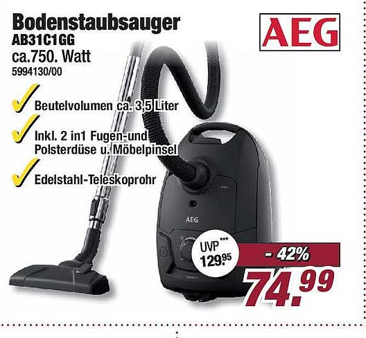 Bodenstaubsauger AEG AB31C1GG - Jetzt zum Vorzugspreis