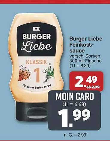 Burger Liebe Feinkostsauce 300-ml-Flasche - vielseitig für deinen Burger