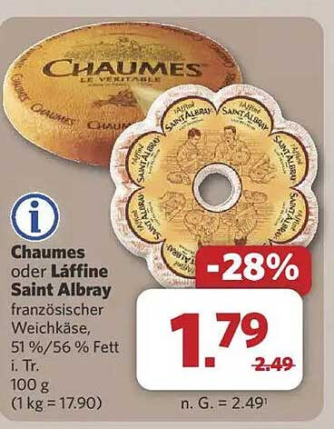 Chaumes oder Laffine Saint Albray – Französischer Weichkäse