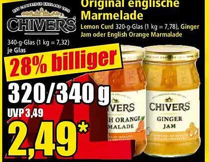 Chivers Original englische Marmelade 320/340 g
