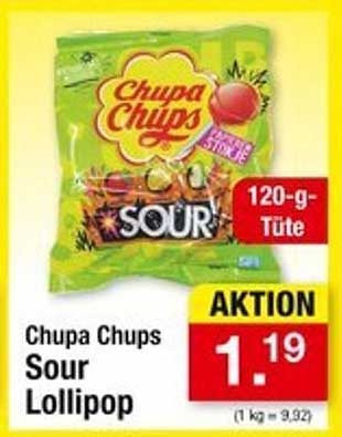 Chupa Chups Sour Lollipop 120-g-Tüte