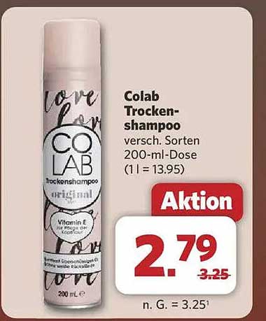 Colab Trockenshampoo 200 ml - Aktion!