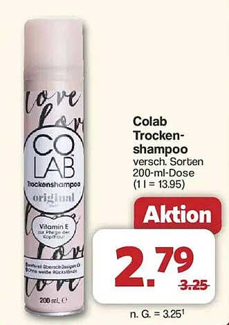 Colab Trockenshampoo verschiedene Sorten 200-ml-Dose