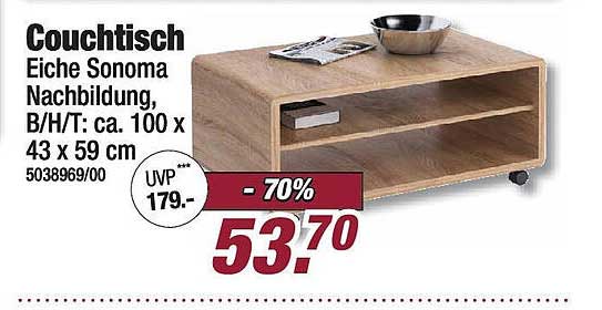 Couchtisch Eiche Sonoma Nachbildung